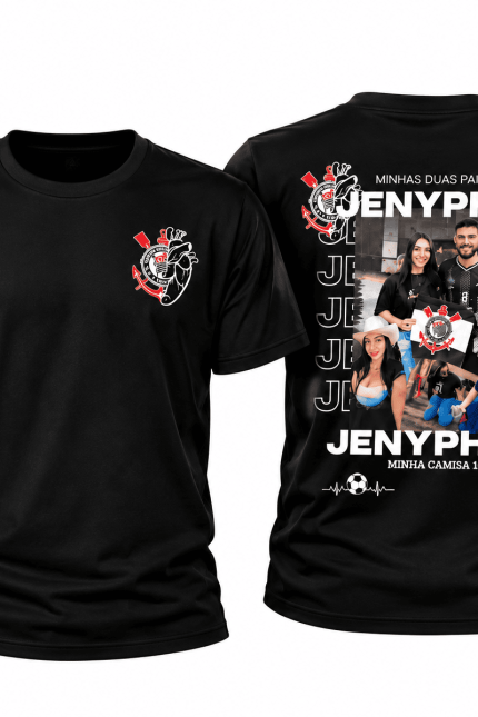 Kit Casal 2 Camisetas Personalizadas com Foto, Nome e Time