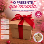 Caixa Presente MDF com Laço e Palha