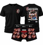 Kit Duas Paixões Camiseta e Cueca personalizada com foto e time