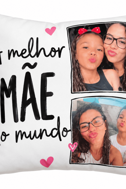 Almofada Personalizada para Mãe com Fotos – Presente Dia das Mães