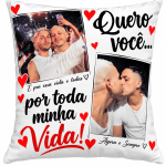 Almofada Personalizada com Foto e Frase Namorados