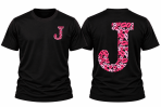 Camiseta Personalizada com Inicial – Estampa de Beijos